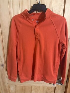 Cat & Jack Orange Snap-Placket Pullover Sweatshirt